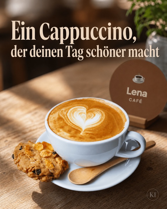 Unser Cappuccino mit Latte-Art-Herz – Instagram-Beitrag Café