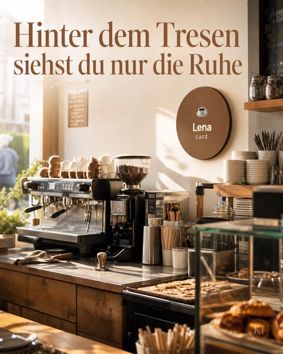 Hinter dem Tresen im Café Lena – Instagram-Beitrag Café
