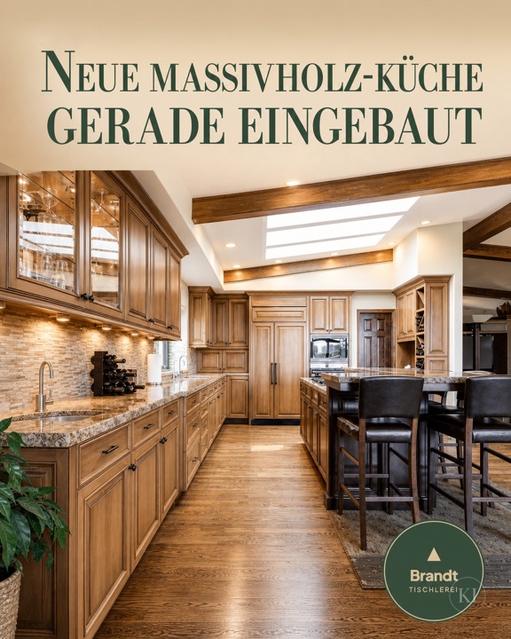 Neue Massivholz-Küche eingebaut – Instagram-Beitrag Handwerk