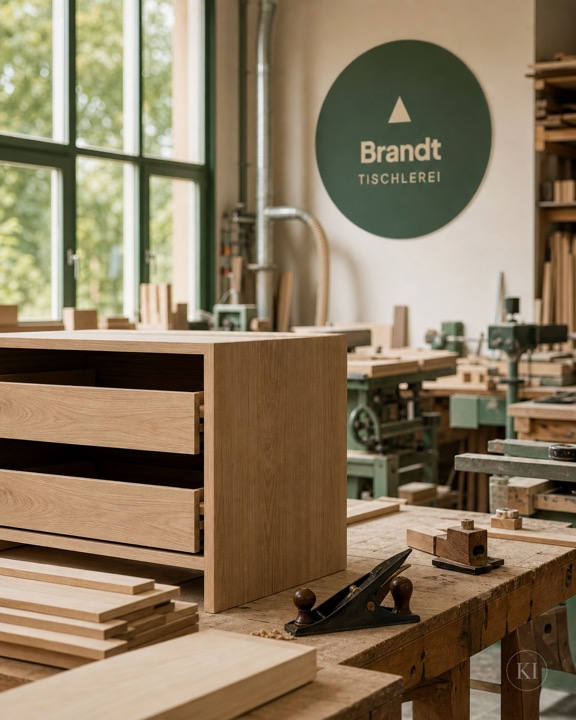 Unser Team in der Werkstatt – Instagram-Beitrag Handwerk