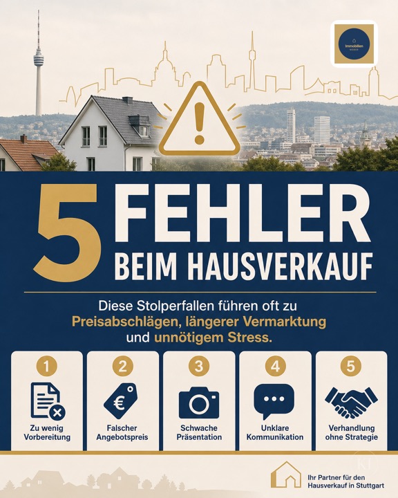 5 Fehler beim Hausverkauf – Instagram-Beitrag Immobilien
