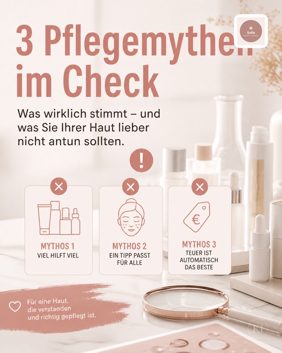 Drei Pflegemythen im Check – Instagram-Beitrag Kosmetikstudio