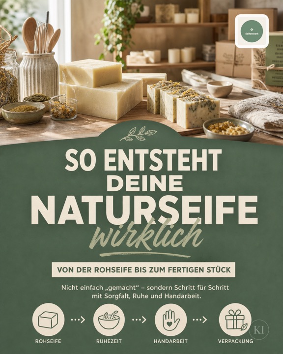 So entsteht unsere Naturseife – Instagram-Beitrag Online-Shop