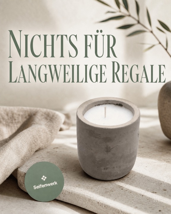 Neu im Shop: Duftkerze im Betonglas – Instagram-Beitrag Online-Shop