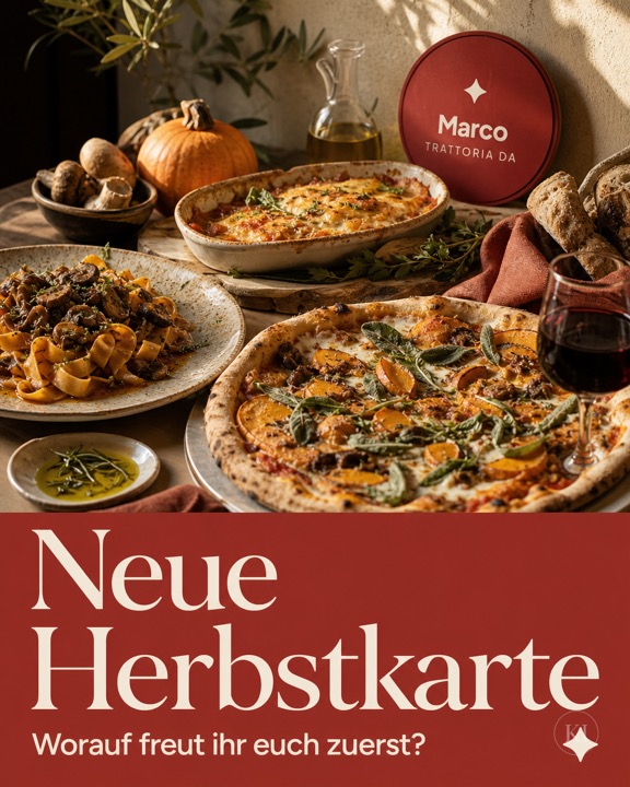 Neue Herbstkarte in der Trattoria – Instagram-Beitrag Restaurant